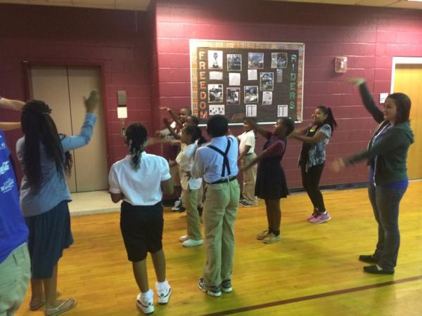 bap_pdx's tweet image. Playing Simon Says at Hope-Hill #BAPAM14 #literacyatl