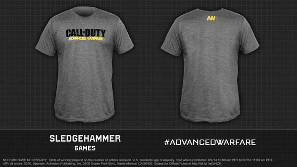 SHGames's tweet image. RT &amp;amp; you could win! We’re giving away 10 #AdvancedWarfare t-shirts right now.  Rules: bit.ly/1qXvNC6