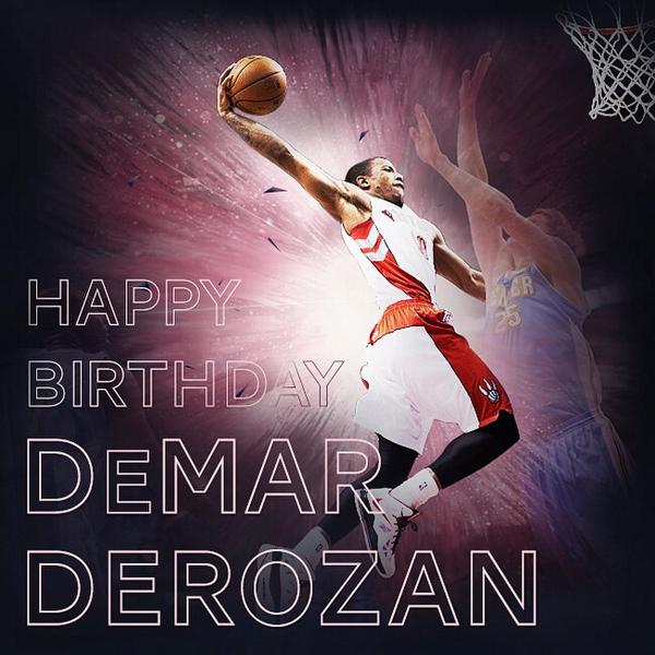 NBA's tweet photo. Join us in wishing @DeMar_DeRozan a HAPPY 25th BIRTHDAY! http://t.co/VtJhDOUk0s