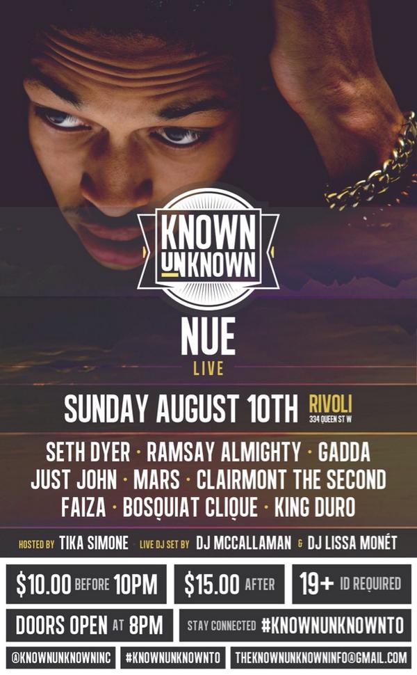 KnownUnknownInc's tweet photo. 3 DAYS UNTIL THE #KnownUnknownTO show featuring NUE inside @TheRivoliTO. RSVP here: https://t.co/dmgNMpwzm5 http://t.co/pturK3jUrm