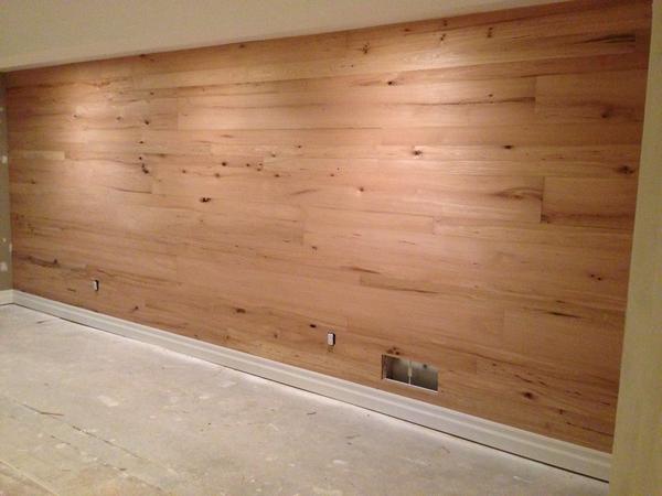 millarconstruct's tweet image. Feature wall of elm hardwood.