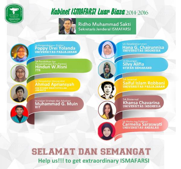 ISMAFARSI's tweet photo. Dan Inilah Wajah Kabinet  ISMAFARSI Luar Biasa 2014-2016 :) #SATerpilih http://t.co/yt7lzyD0de