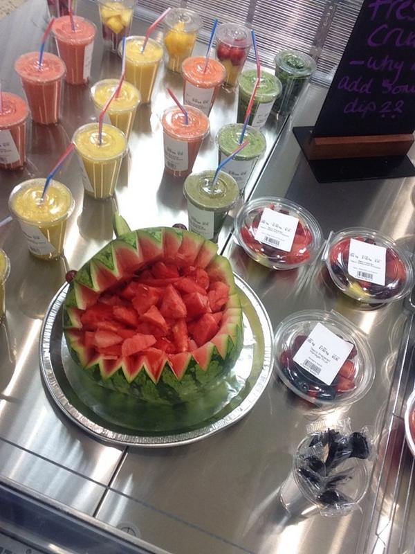 BTReeve's tweet photo. Wow! Wendy from the juice bar has made a watermelon shark for a customer's Hawaii party! #stunned #quality http://t.co/UmEepoWUxB