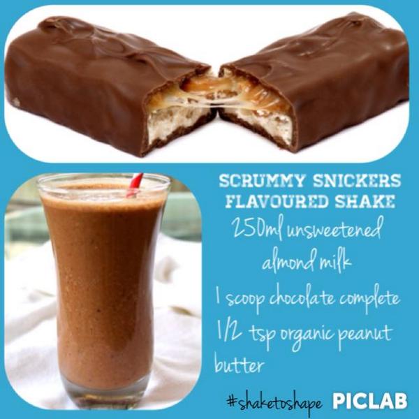Shake_to_Shape's tweet photo. Scrummy snickers shake to curb those sweet tooth cravings! #yum #shaketoshape #healthy #treat http://t.co/yYGNFsRAMN