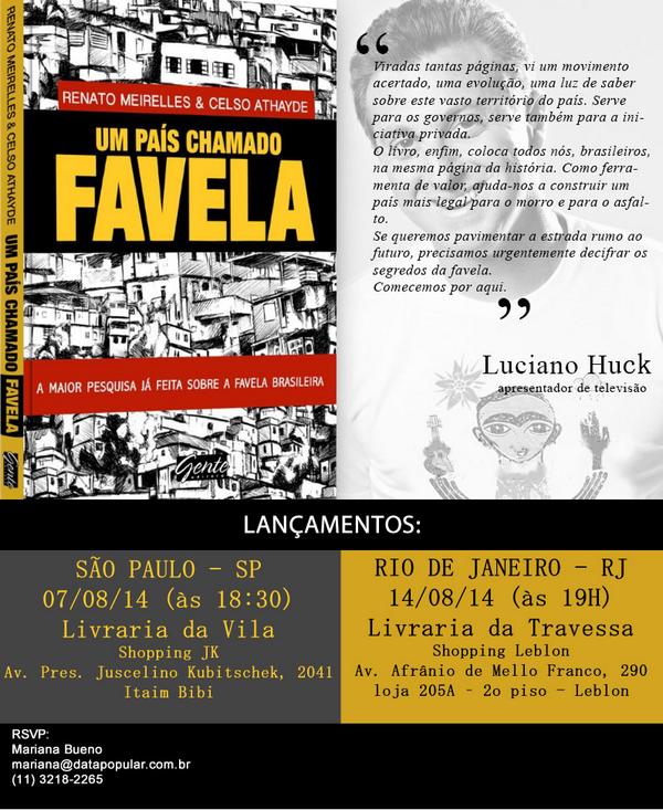 Decadaatual's tweet photo. #UmPaísChamadoFavela - Lançamento hoje em São Paulo - Shopping JK as 18:30 - Livro de @celsoathayde e @renatodatapop http://t.co/xsOoVnoPJM