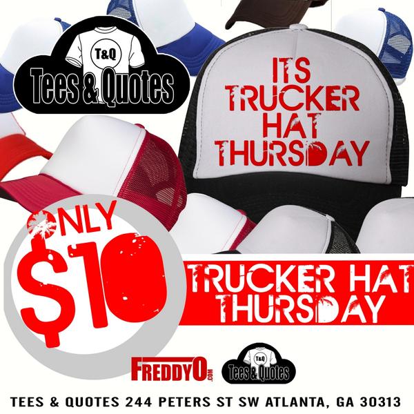 TeesandQuotes's tweet photo. Today's sale is almost over!
$10 Trucker Hat Thursdays
Customization is included in the cost!!
See you at 244 Peters http://t.co/0z9d7jAHp6
