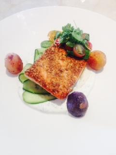 Edible art. 

Fennel and Coriander Crusted Salmon by #ChefKevinMeyer.