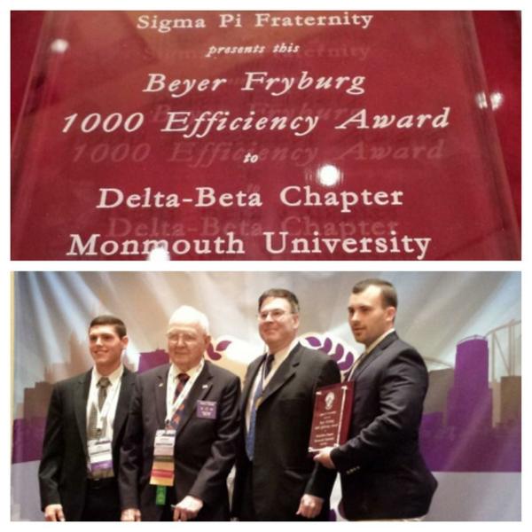 SigmaPiMU's tweet image. We did it again, another perfect efficiency award. Congrats brothers! #SigmaPi #DeltaBeta #Convo2014
