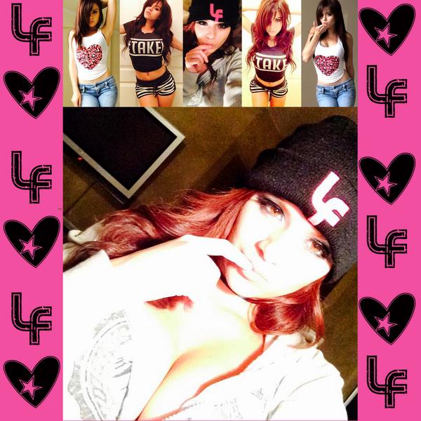 lovefoolapparel's tweet photo. Temptress @MySummer_Crush wearing our logo beanie and assorted tops! http://t.co/vzJeZt5J4C