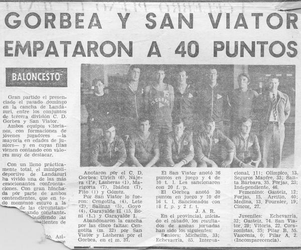 Orain dela 41 urte, Gorbea 40 - San Viator 40. Hace 41 años.