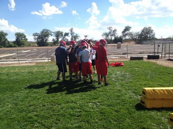 So excited to be practicing! Our team is working hard! #gospartans