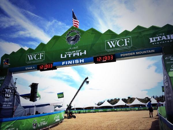 DanHaslam's tweet photo. The finish of Stage 4 today will be the highest elevation finish of any race in North America. 16% grade up! #ToU14 http://t.co/XiYRZv3h2x