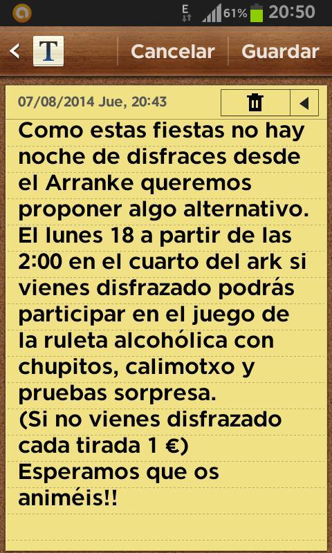 Ark_Alfaro's tweet photo. LUNES 18: Fiesta disfraces Ark!! RT http://t.co/CMDobVVsFl