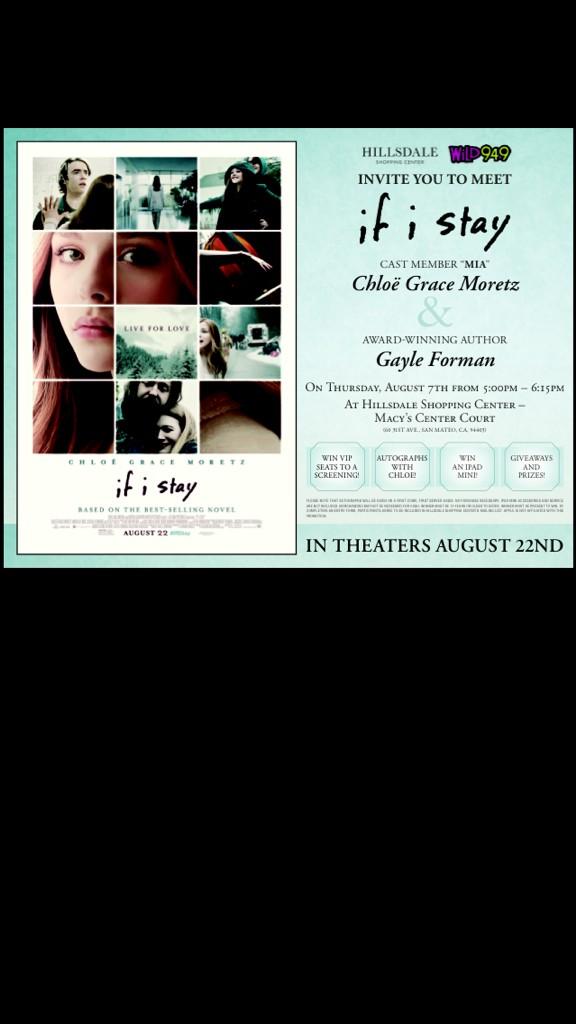 ChloeGMoretz's tweet photo. Hey guys!! Who's coming to meet us at the Hillside Shopping Center today from 5-6:15pm! #ChloeInSF http://t.co/tMgRD1jCqF