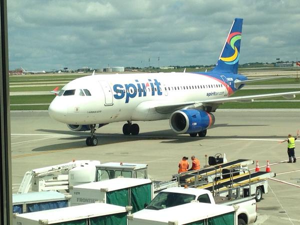staubio's tweet photo. They wasted money on engines? RT @KCIAirport: @SpiritAirlines has landed in #KC with ultra low fares! #KCSpirit http://t.co/Urt2ysxvYK