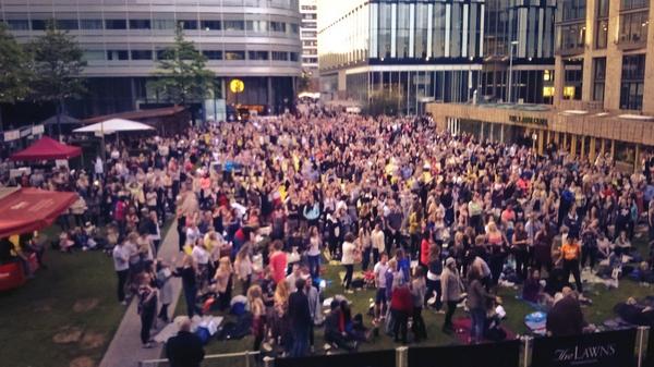 Spinningfields's tweet photo. There is some Dirty Dancing happening right now #Screenfields http://t.co/4ST2gcHapo
