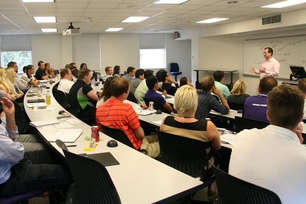 NeeleySchoolTCU's tweet image. School is in session, sort of. Our newest @TCU_MBA students learn about teamwork during #TCUMBASTART orientation.