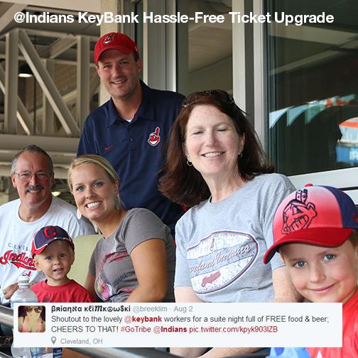 keybank's tweet photo. #Tribe fans were big winners during the @Indians KeyBank Hassle-Free Weekend! #LetsGoTribe #KeyVIP http://t.co/9YHbFdpFh3