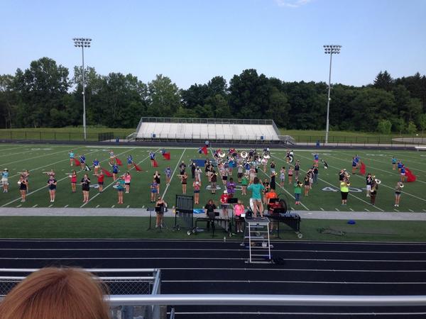 WeAreBrandon_'s tweet photo. BHS Marching Band 2014, during their full run-through tonight! Awesome job! http://t.co/o6pJdSo4s0