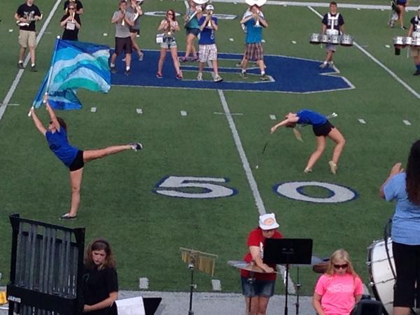 WeAreBrandon_'s tweet photo. BHS Marching Band 2014, during their full run-through tonight! Awesome job! http://t.co/o6pJdSo4s0