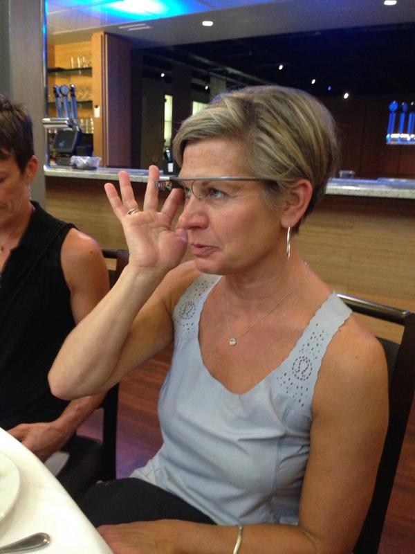 Bryankorourke's tweet photo. RT @bayaway Debra loves trying out #googleglass #IHRSAINSTITUTE - yes she does http://t.co/hMb0NQKHhj