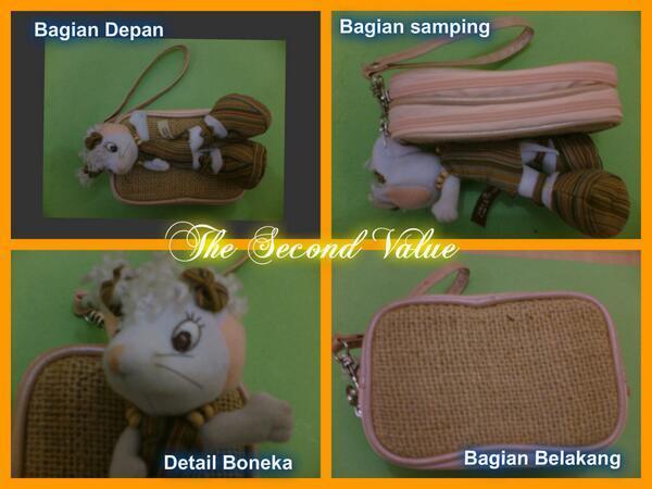 TheSecondValue's tweet image. #Sale #Second #DompetHP warna peach kombi rami coklat,hiasan boneka, merk #MORNINGDEW, perfect,muat 2 HP only #25rb