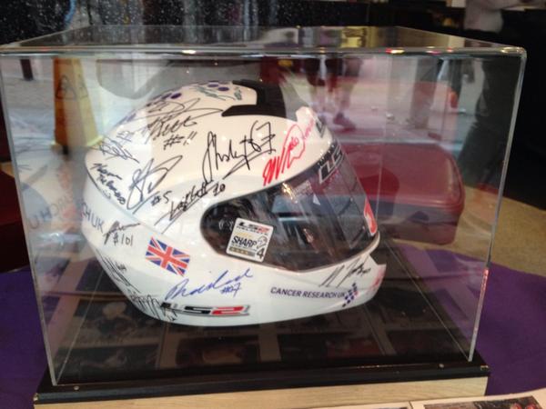 Raffle tickets now available for this Race Helmet signed by 20 Super bike Riders contact <a href="/fabfoods2013/">FabFood&Celebrations</a> or <a href="/DaveMeigh/">David Meigh</a>