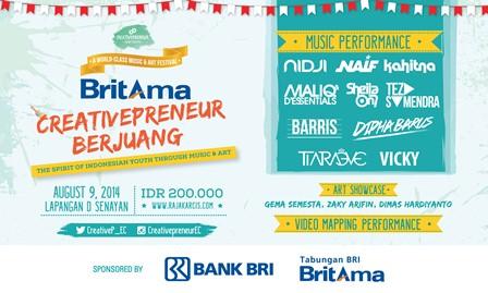 BritAma CREATIVEPRENEUR BERJUANG,Sabtu 9/8/14 Lap.DSenayan,live perform <a href="/nidji/">NIDJI</a> <a href="/TezaSumendra/">Teza Sumendra</a> <a href="/diphabarus/">dipha barus</a>