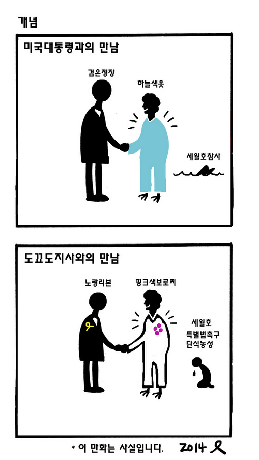 kyunghyang's tweet photo. 박건웅 작가의 만평입니다. 
'개념' http://t.co/Lxs9kECvzD
