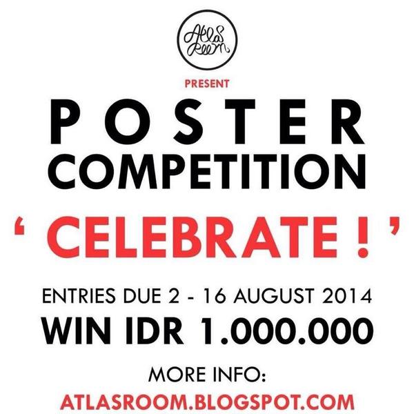 Ikutan yuk lomba bikin poster berhadiah sejuta rupiah! Berlaku umum. Follow <a href="/atlas_room/">ATLAS ROOM</a> untuk info lebih lanjut