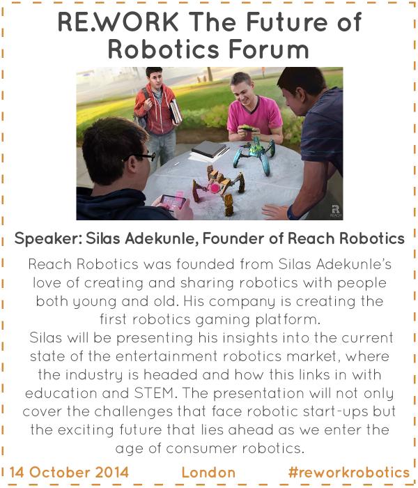 teamrework's tweet image. Meet @ReachRobotics at the Future of Robotics event exploring robotics, gaming, edtech &amp;amp; #STEM #reworkrobotics
