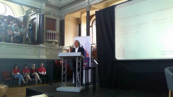 EU_Humanists's tweet photo. After a great introduction by Pavan Dhaliwal of @BHAhumanists A.C. Grayling on #freedom of speech and freedom as such http://t.co/v3mPhpMPrY