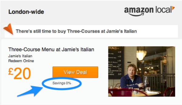 justin_'s tweet image. Wow 0% savings — act now!! Thanks #amazonlocal.