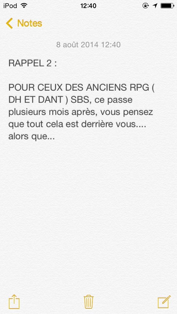 RPGSBS's tweet photo. RAPPEL 2 http://t.co/TXejaYoa8u