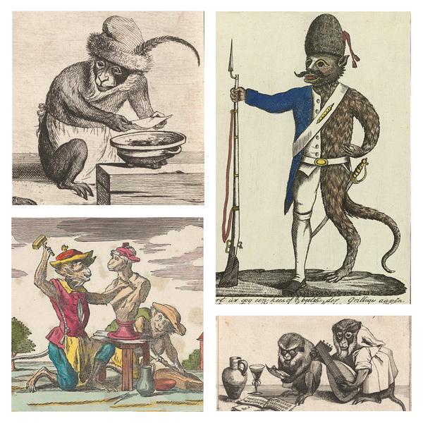 rijksmuseum's tweet photo. #Rijksstudio set with some precursors to the humanoid apes of ‘Dawn of the Planet of the Apes’ http://t.co/60ZJdNUvYI http://t.co/vOsCPOHfjL