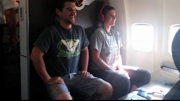 Lol just did wall sits on the airplane because there is just so much room for activities. #WhenInDoubtWorkOut