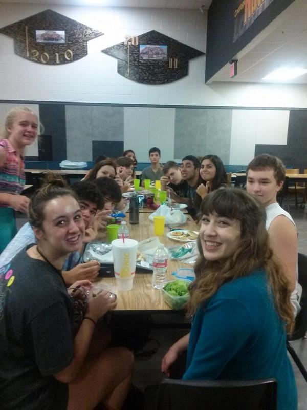 Eating lunch with my awesome cast at the perfect performance theatre camp #theperfectperformance #camp2k14
