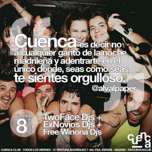 sergiobarreda's tweet photo. Ganas de pinchar esta noche en @cuencaclub ¡La sesión que hemos preparado es muyyyyy fuerte! #TwoFaceDjs @juanmidiez http://t.co/MOkh9XMMMU
