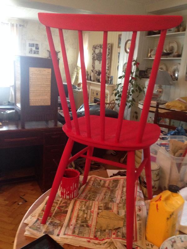 Nice colour I've painted this chair... And the table and my I pad...doh!!