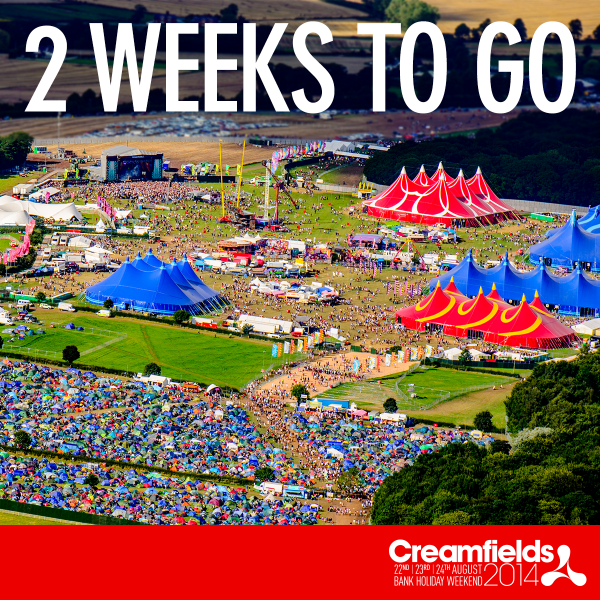 Creamfields's tweet photo. This time in 2 WEEKS the gates will be open for #Creamfields2014! http://t.co/F3BEwLK1UP http://t.co/FUwwDlSJaP