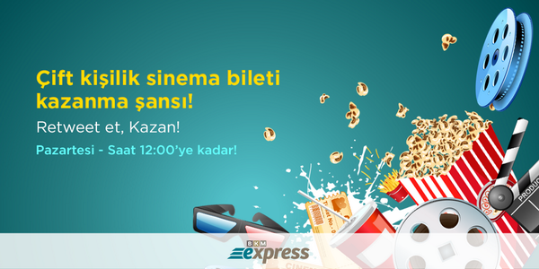 Bu tweet’i retweet edenler sinema bileti kazanma şansı yakalıyor!   
*Kampanya belirli şehirlerle sınırlıdır.