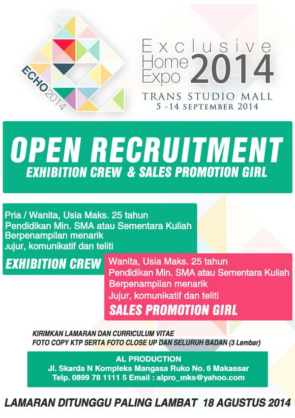OPEN RECRUITMENT 
Exhibition Crew &amp; Sales Promotion Girl <a href="/SupirPete2/">Supet</a>