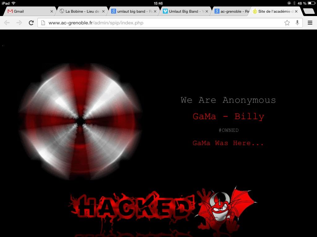 Août 2014 : Le site de l'académie de grenoble a été hacké  BuhXqBYCIAAwjjO