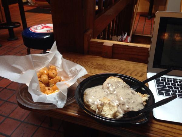 Awesome breakfast from an awesome neighbor <a href="/BuffaLouies/">BuffaLouie's</a>