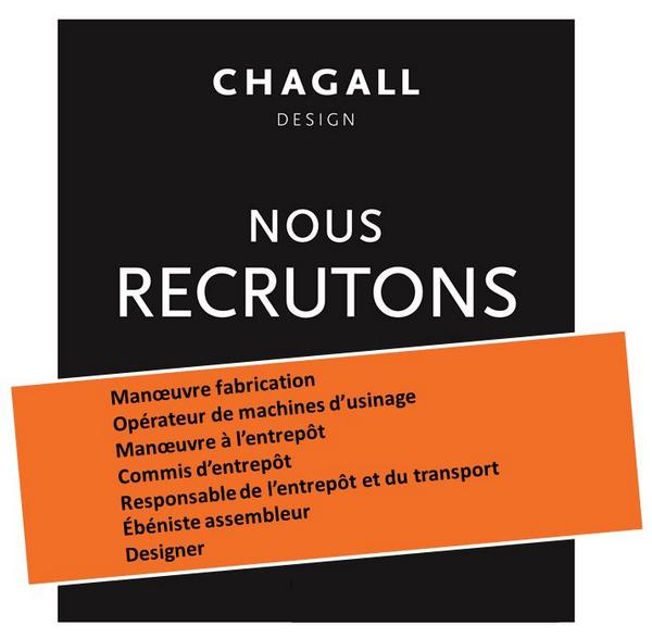 ChagallDesign's tweet image. Nous sommes en période de recrutement. Venez joindre les rangs de notre équipe d'ÉLITES!
chagalldesign.ca/carrieres