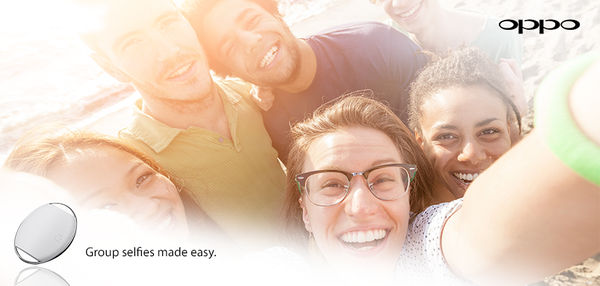 OPPOIndia's tweet photo. Taking a group #selfie, but who will click the picture? #OClick to the rescue. http://t.co/2BkkiJ07VT