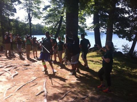 ASherrodblakely's tweet photo. Joel Embiid, #Celtics Marcus Smart, Jerami Grant and Steven Adams getting jiggy at #seedsofpeace event in Maine. http://t.co/7X0PgV5G9b