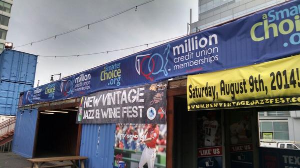 #100MM banners around the Bullpen at Truckeroo
