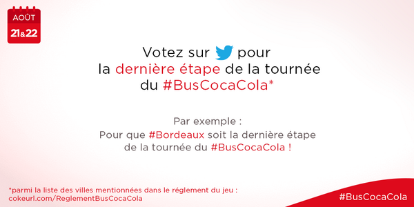 cocacolafr's tweet photo. C’est à vous de jouer ! Votez pour la dernière étape de la tournée du #BusCocaCola ! http://t.co/SmTUGvVrpc