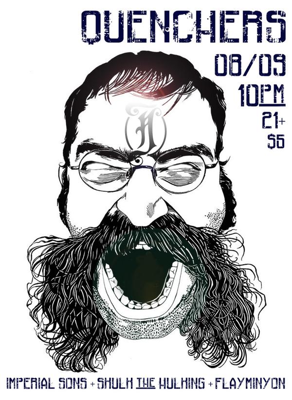 Imperial Sons (@imperialsons) on Twitter photo TOMORROW! @ <a href="/QuenchersSaloon/">Quenchers Saloon</a> w/ <a href="/skulkthehulking/">Skulk, the Hulking</a> & <a href="/Flaminyon/">Southern Nudist</a> ~ You'll regret missing this one #cryptic TOMORROW! @ <a href="/QuenchersSaloon/">Quenchers Saloon</a> w/ <a href="/skulkthehulking/">Skulk, the Hulking</a> & <a href="/Flaminyon/">Southern Nudist</a> ~ You'll regret missing this one #cryptic